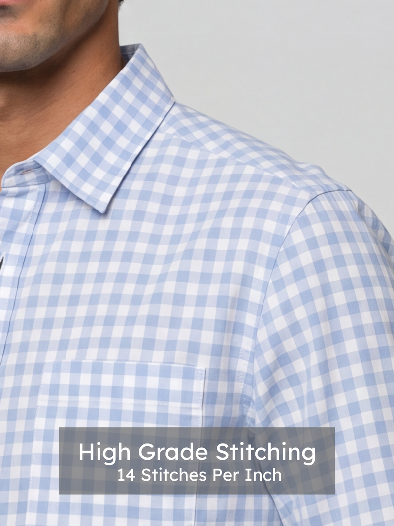 Blue Oxford Check Shirt