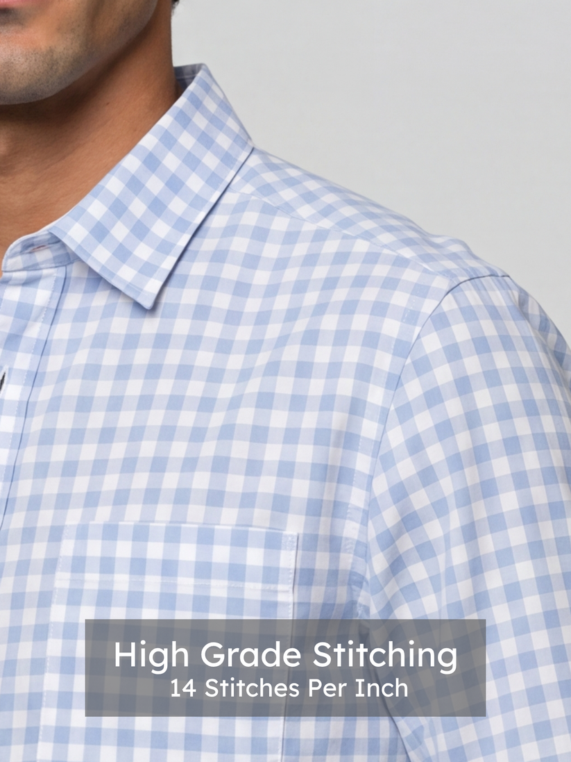 Blue Oxford Check Shirt