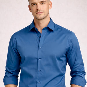 Slate Blue Luxe Stretch Shirt
