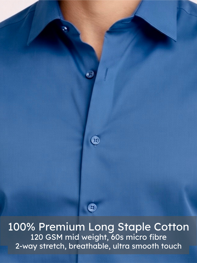 Slate Blue Luxe Stretch Shirt