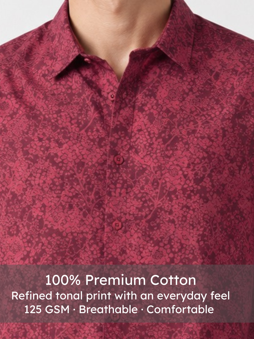Burgundy Bloom Shirt