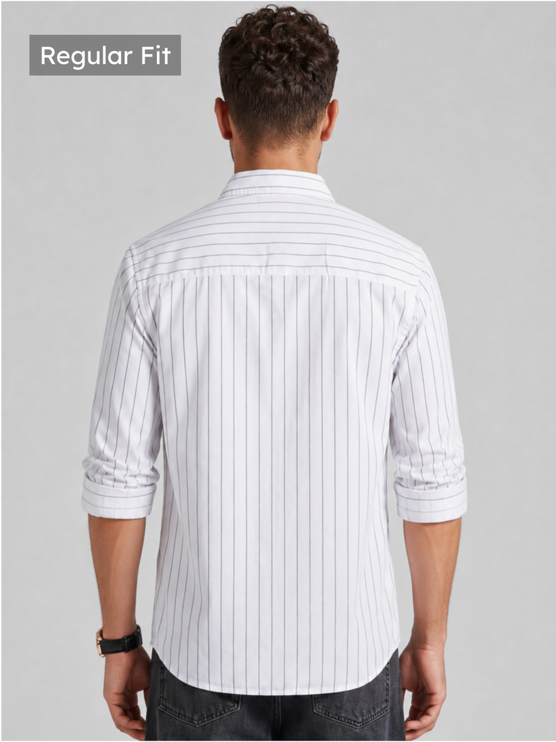 White Oxford Striped Shirt