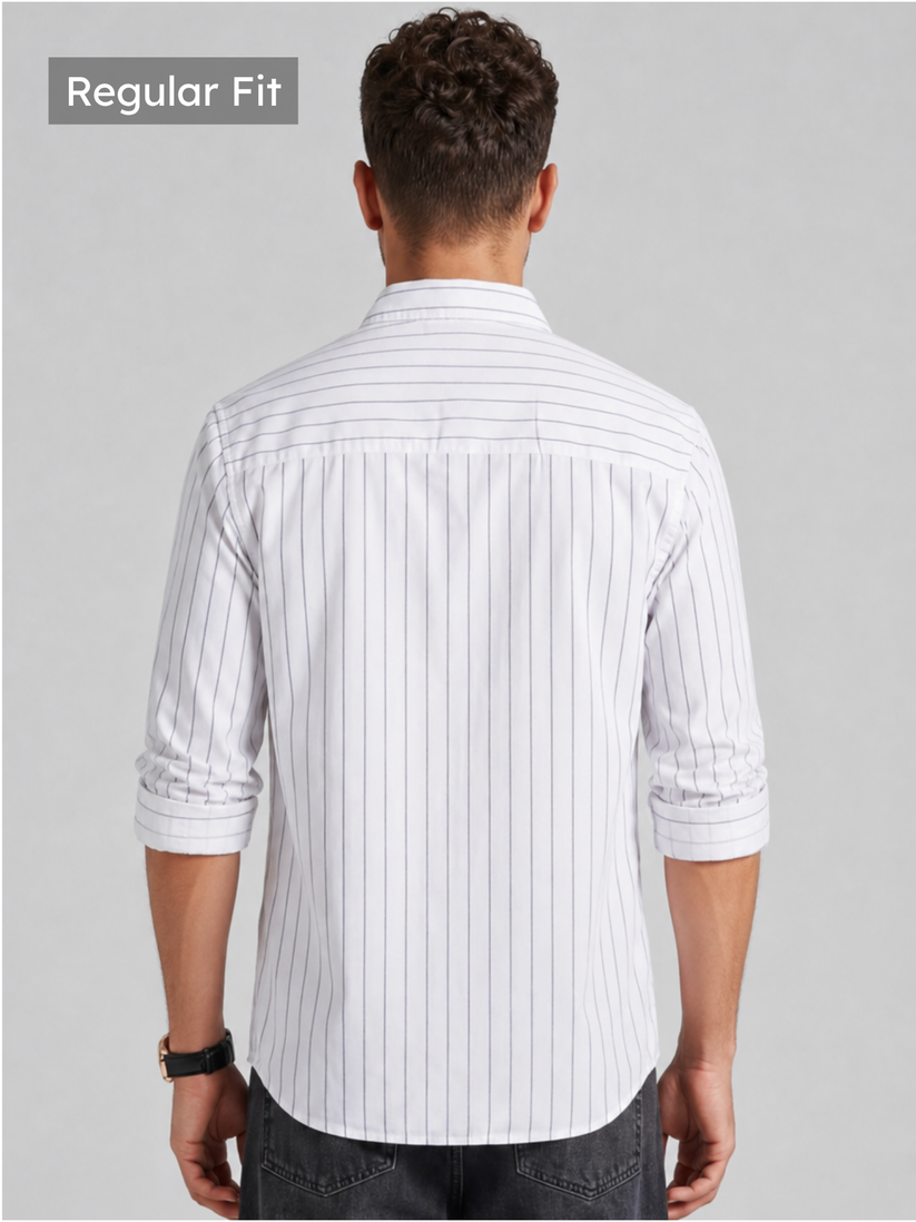White Oxford Striped Shirt