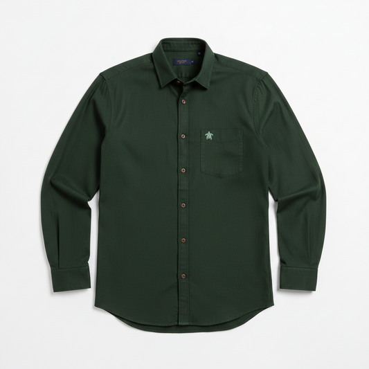 olive turtle solid shirt