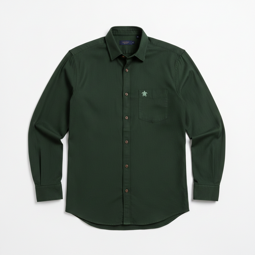 olive turtle solid shirt