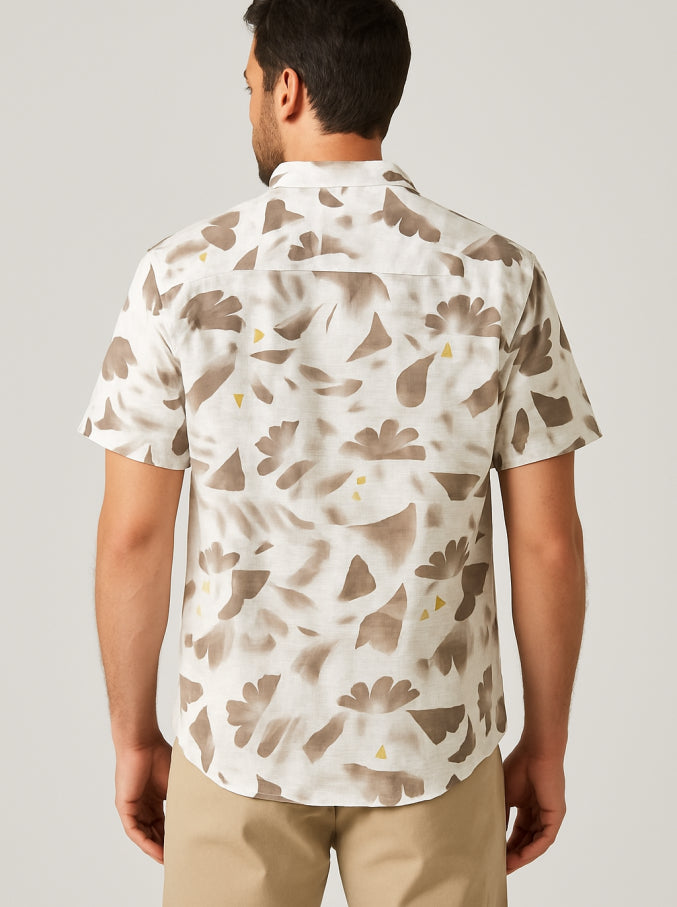 Brown Abstract Print Shirt