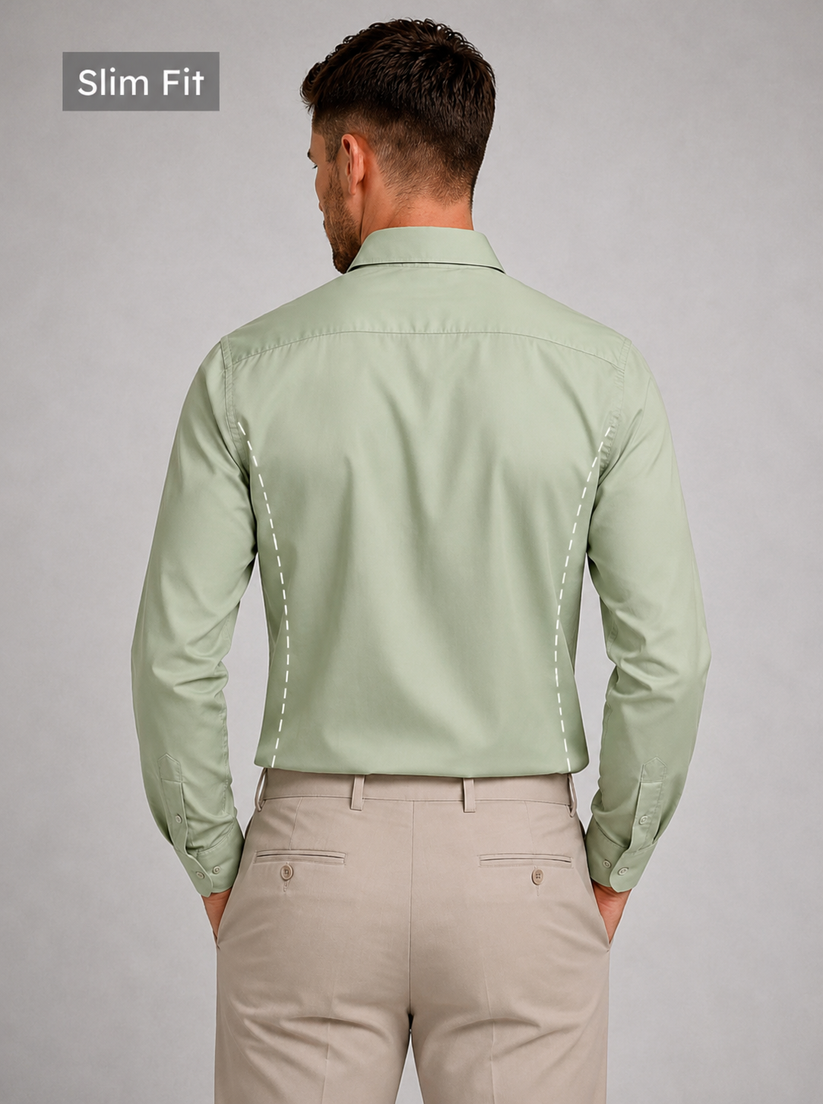 Slim Fit Sage Green Luxe Stretch Shirt