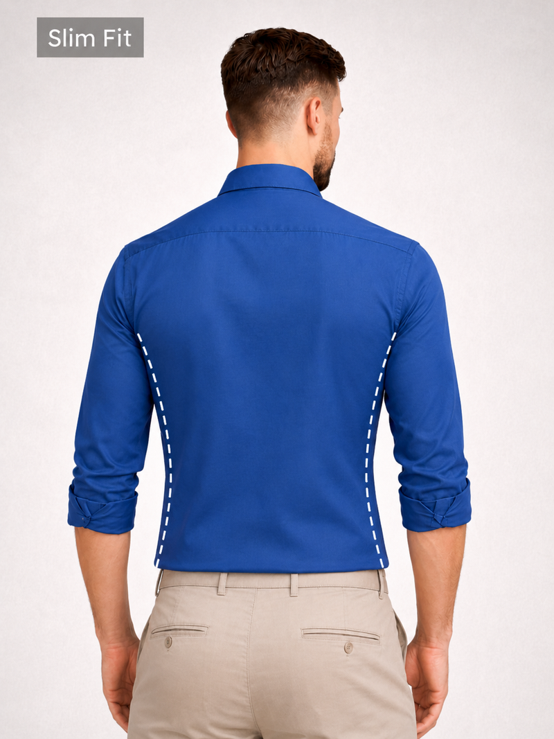 Slim Fit Slate Blue Luxe Stretch Shirt