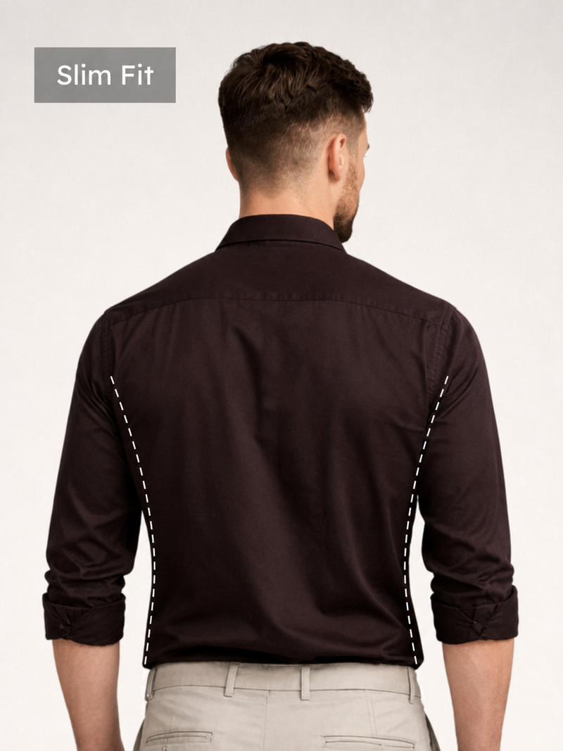 Slim Fit Brown Luxe Stretch Shirt