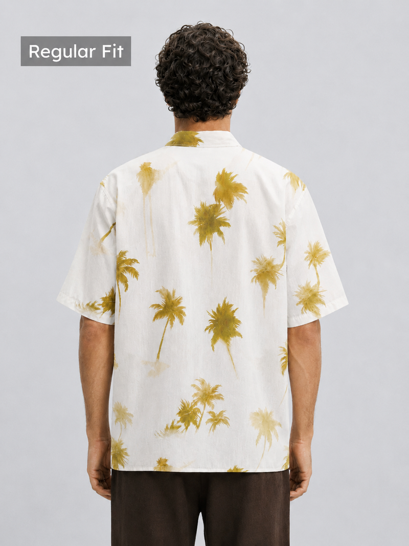 Crinkled Palm Print Shirt