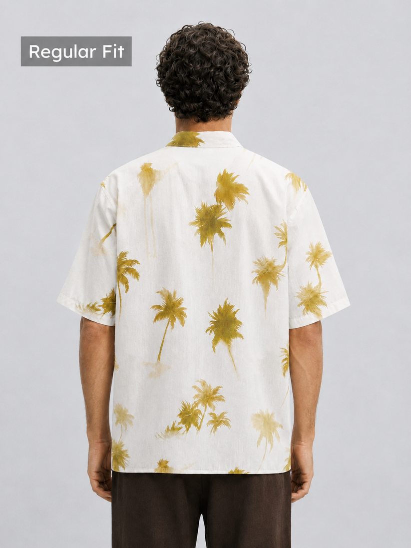 Crinkled Palm Print Shirt