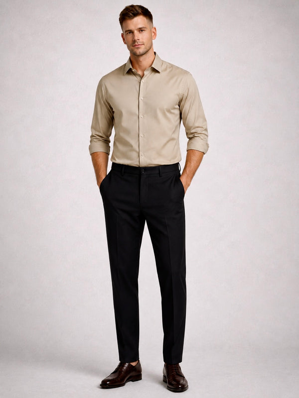 Beige Luxe Stretch Shirt