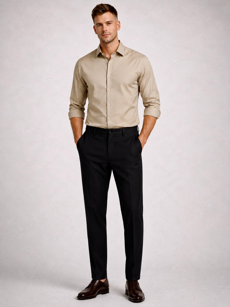 Beige Luxe Stretch Shirt