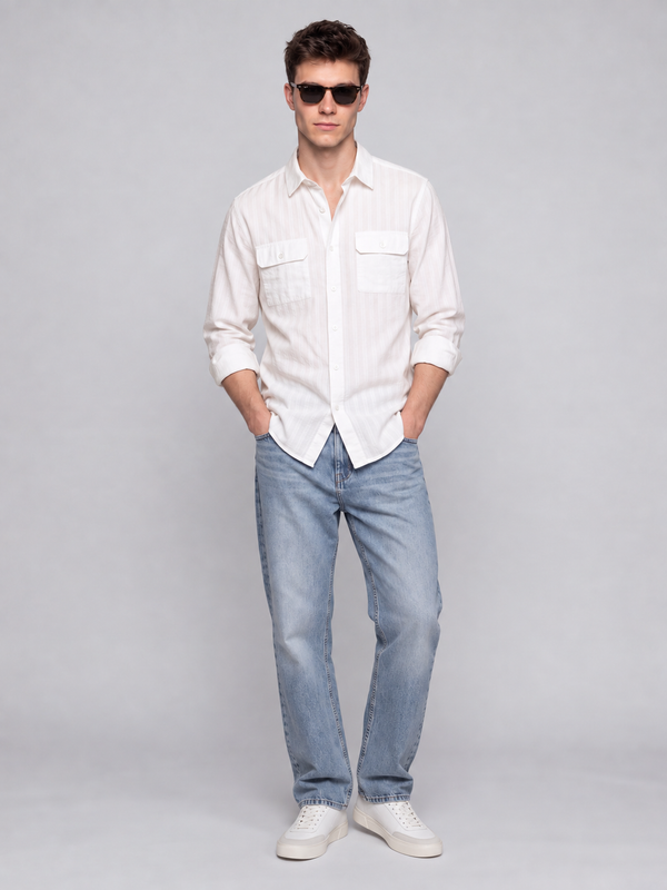 Natural Stripe Utility Shirt