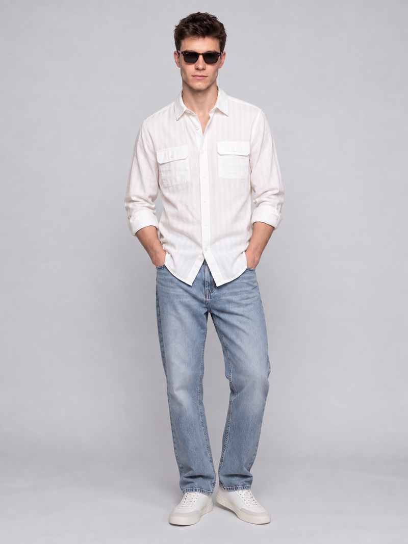Natural Stripe Utility Shirt