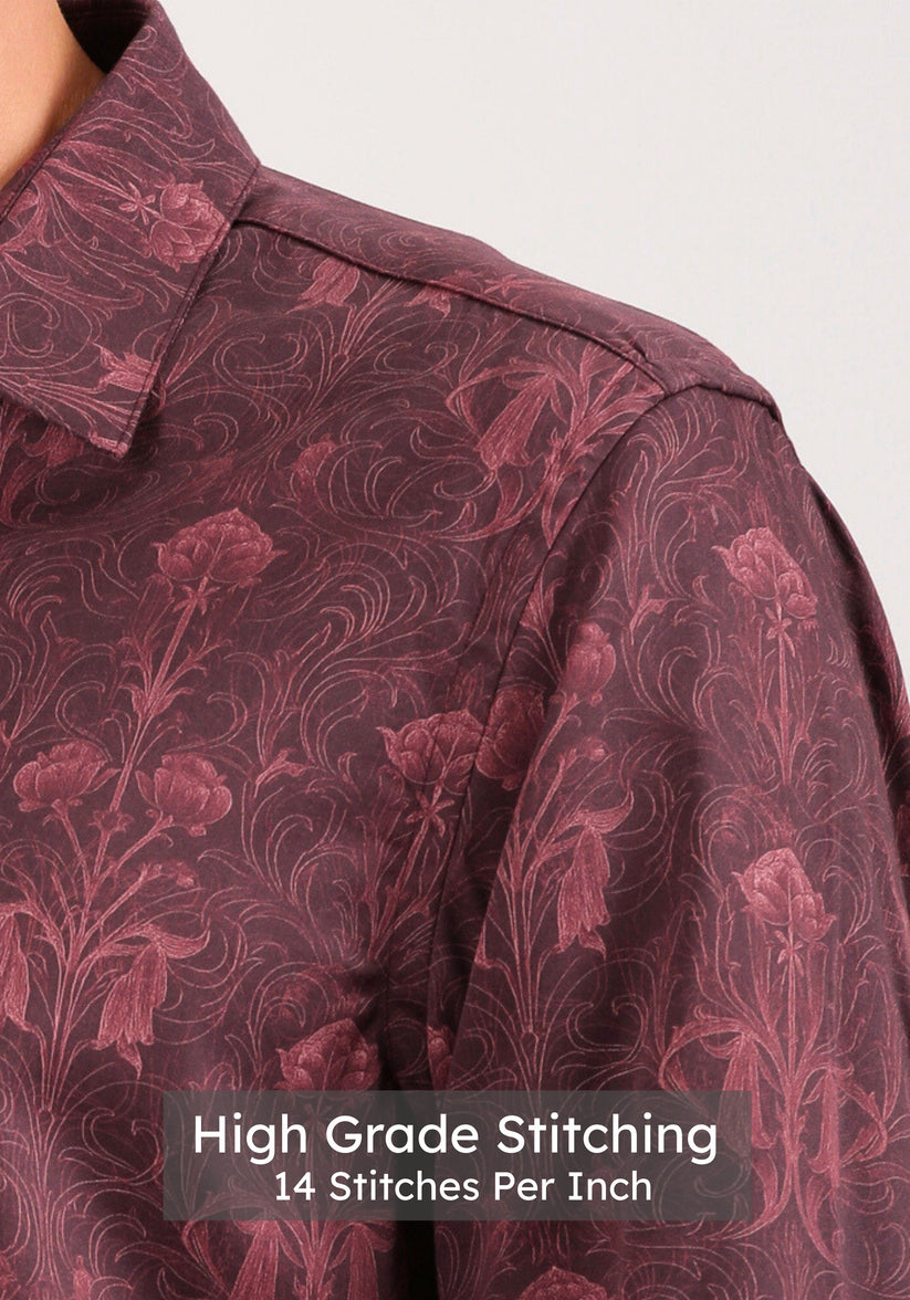 Artistic Maroon Print Shirt