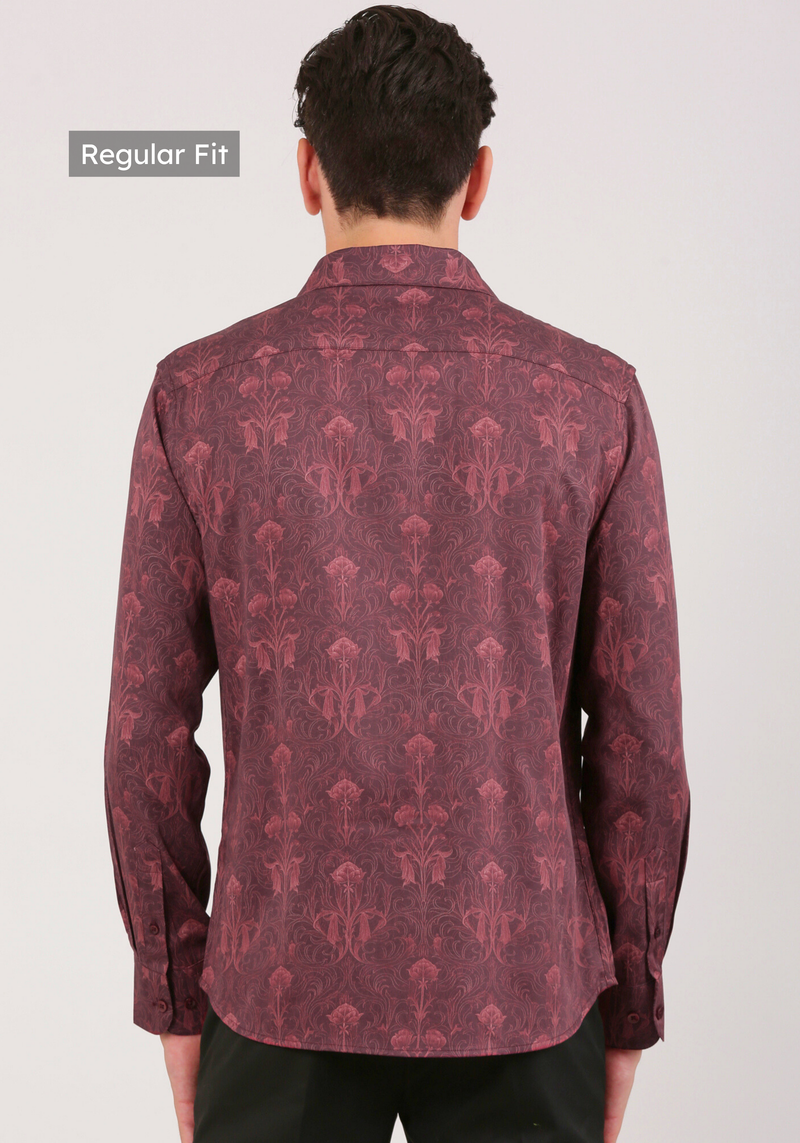 Artistic Maroon Print Shirt