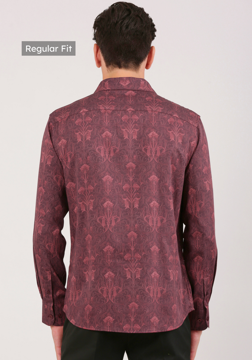 Artistic Maroon Print Shirt