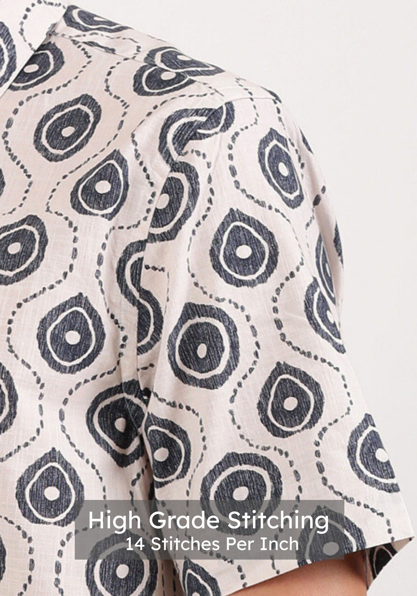 Geometric Ivory Print Shirt