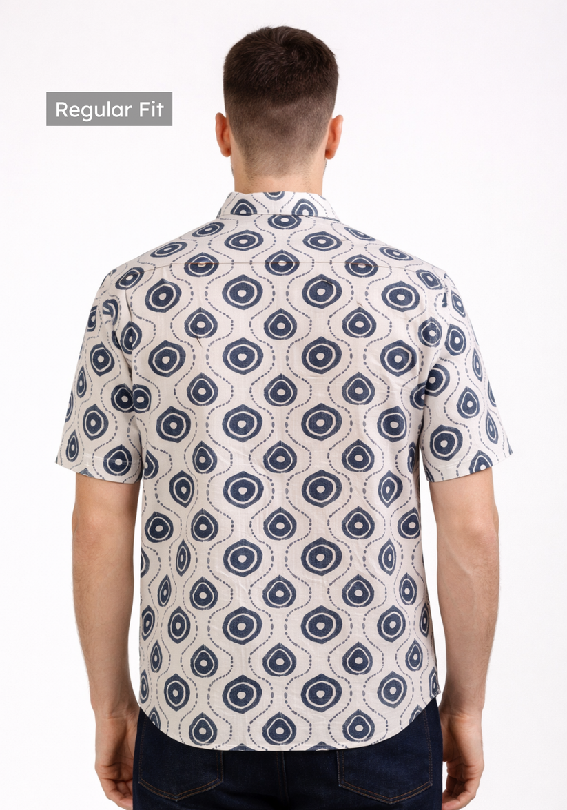 Geometric Ivory Print Shirt