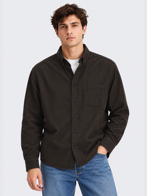 Deep Brown CordStripe™ Shirt