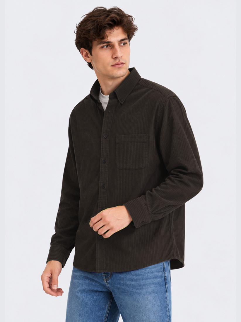Deep Brown CordStripe™ Shirt