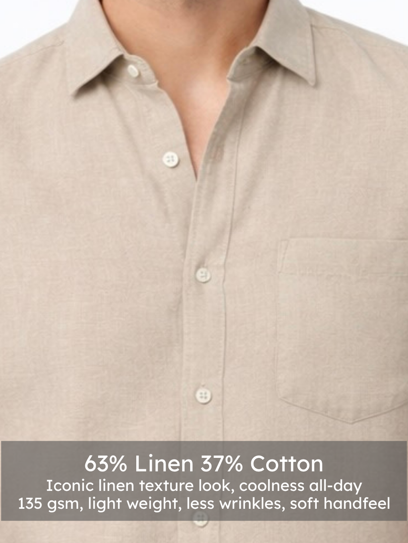 Linen Rich Dark Cream  Shirt