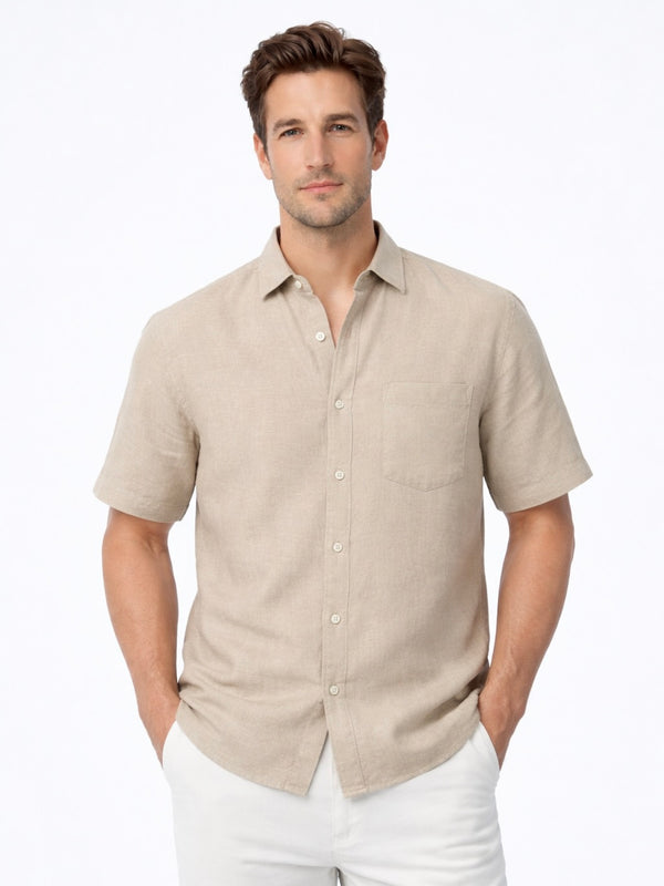 Linen Rich Dark Cream  Shirt