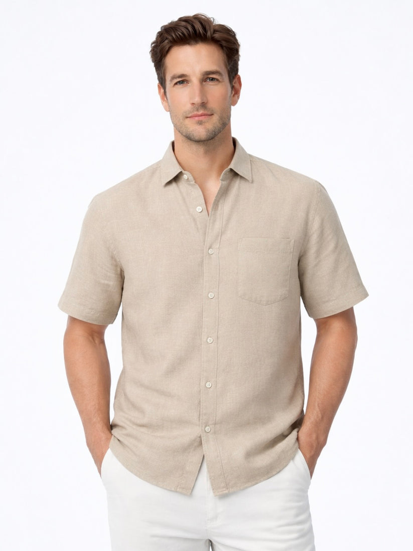 Linen Rich Dark Cream  Shirt