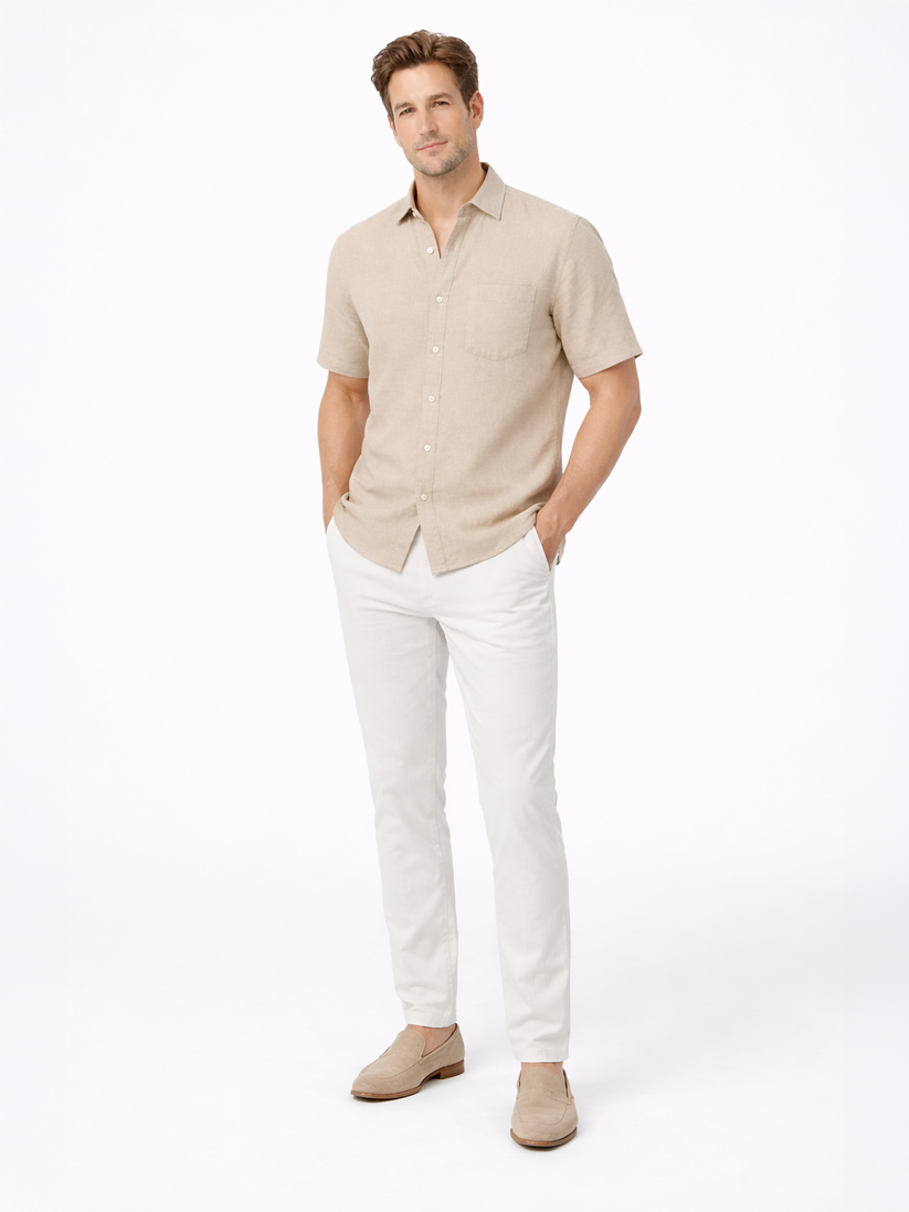 Linen Rich Dark Cream  Shirt