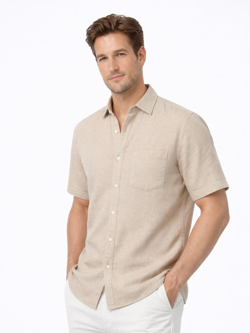 Linen Rich Dark Cream  Shirt