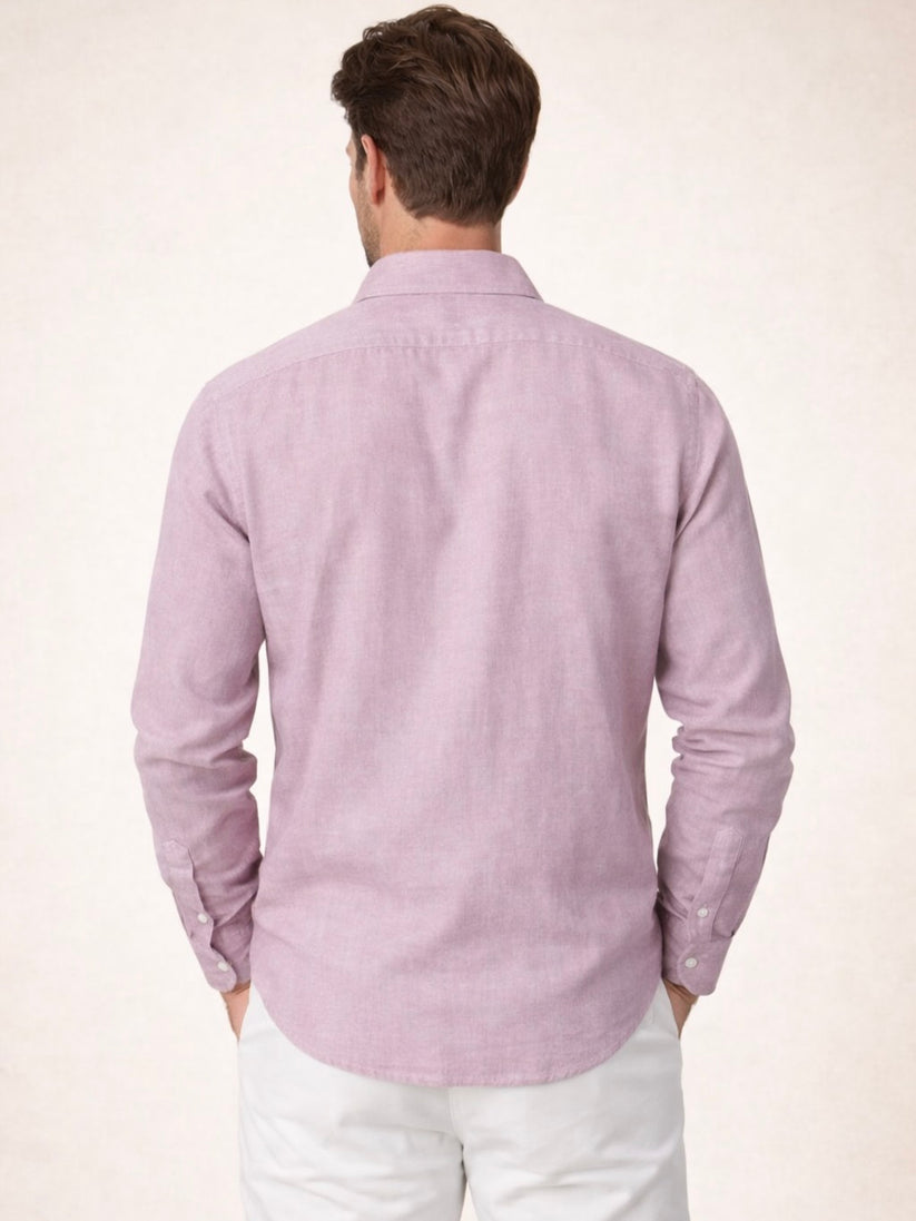 Linen Rich Dawn Pink Shirt