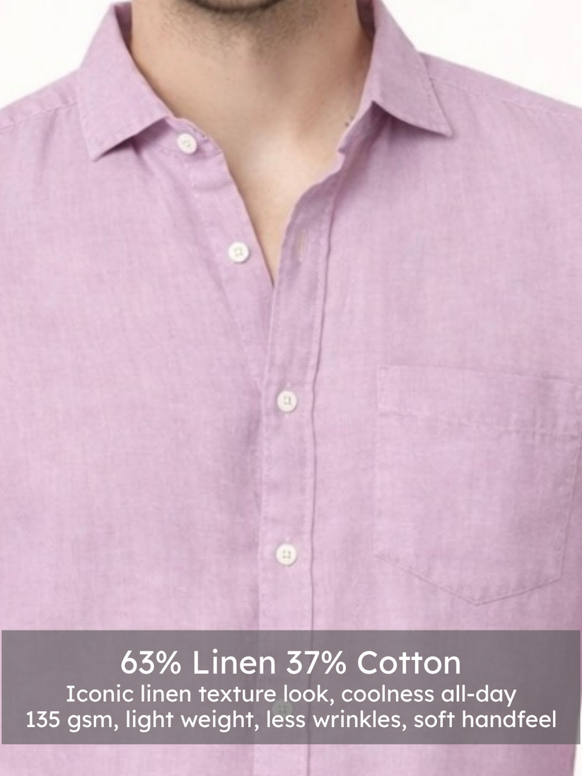 Linen Rich Dawn Pink Shirt