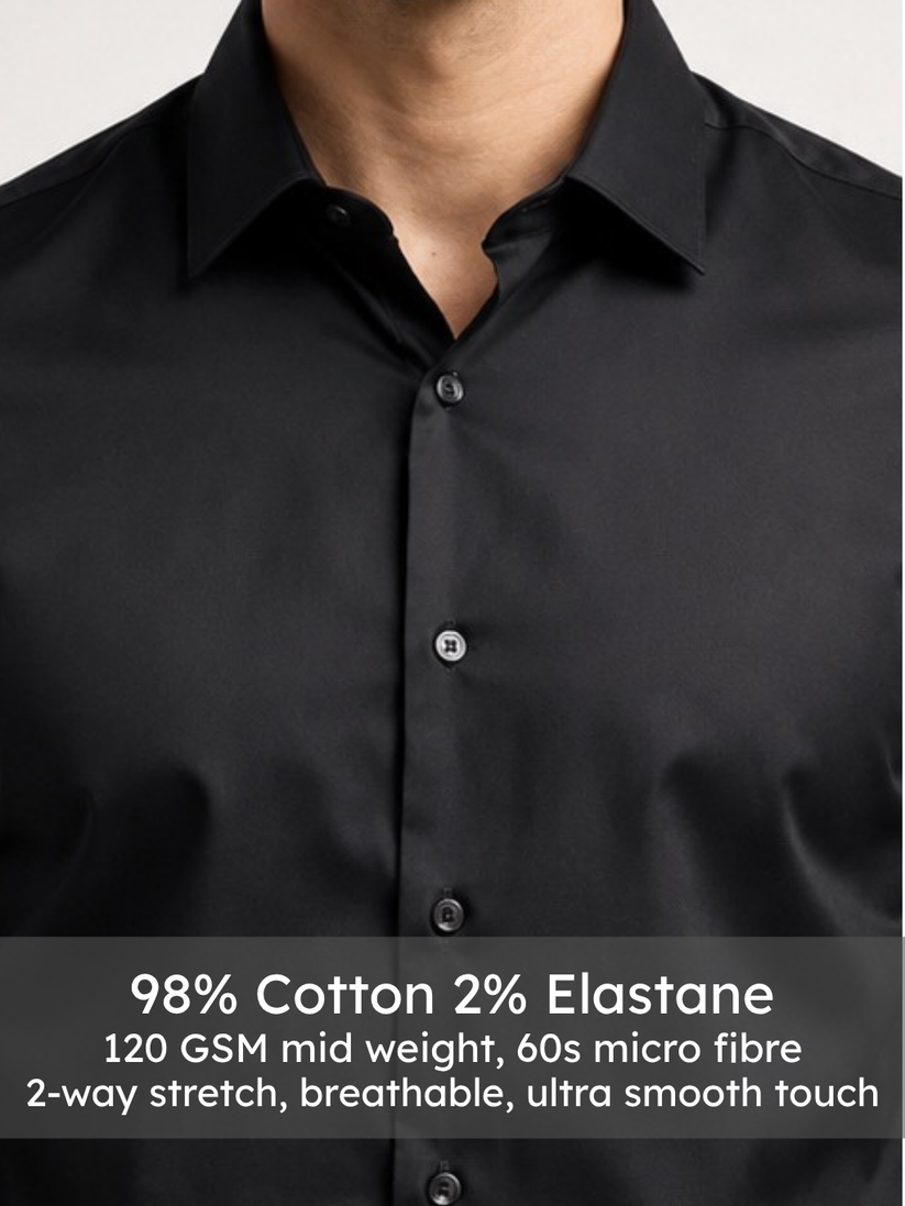 Slim Fit Midnight Black Luxe Stretch Shirt –