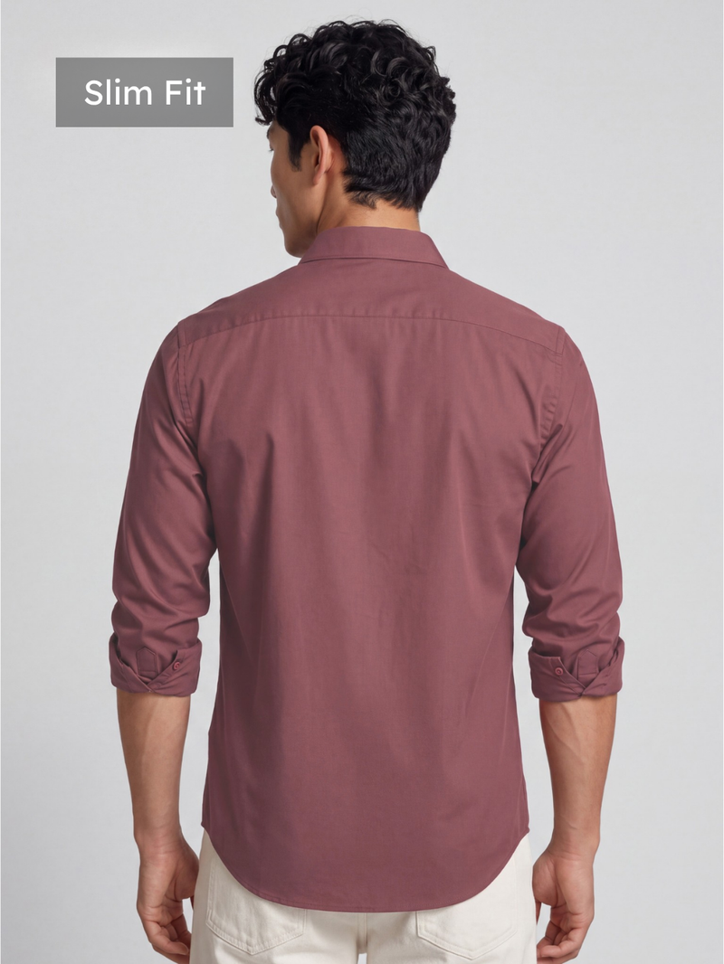 Slim fit Light Maroon Luxe Stretch Shirt