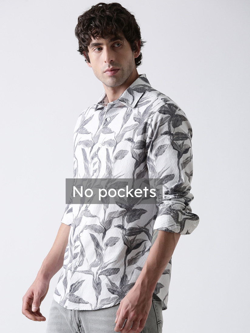 Regular Fit Leaf Print Shirt