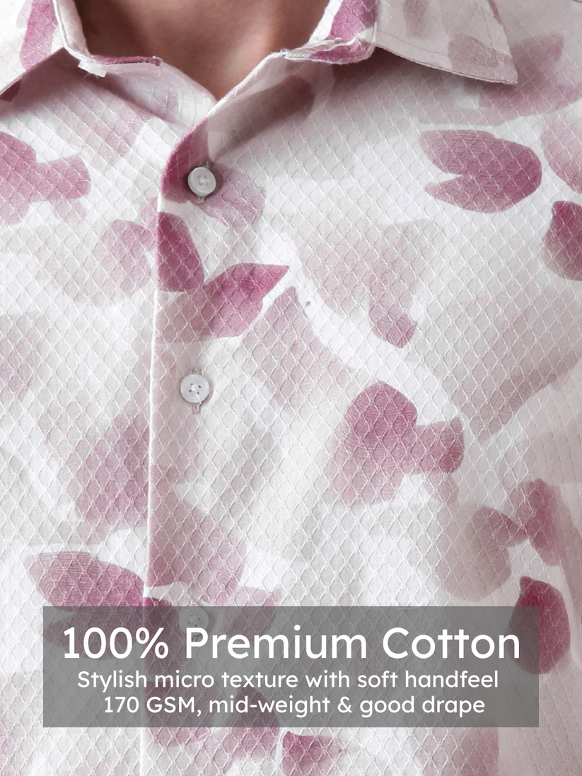 Regular Fit Dusty Pink Print Shirt