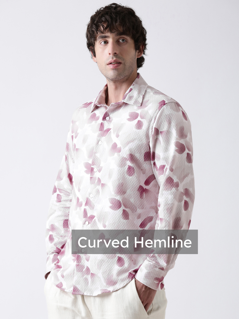 Regular Fit Dusty Pink Print Shirt