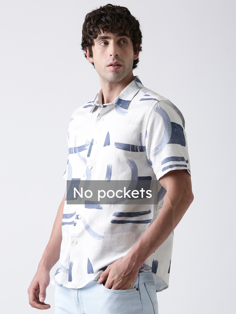 Regular Fit Brush Stroke Print Shirt