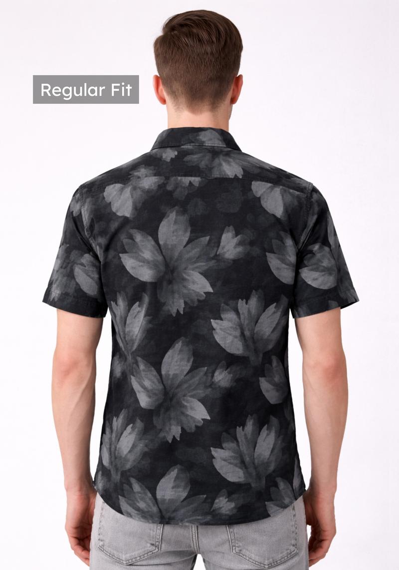 Abstract Charcoal Print Shirt