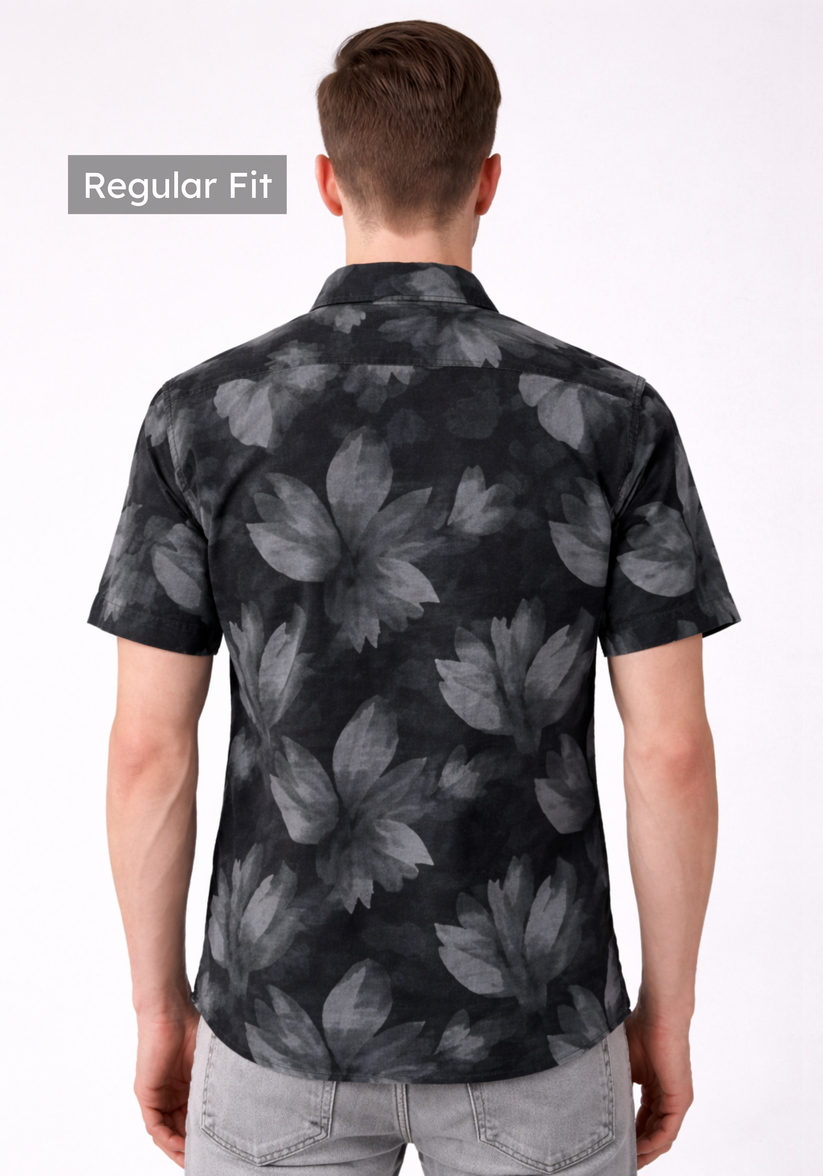 Abstract Charcoal Print Shirt