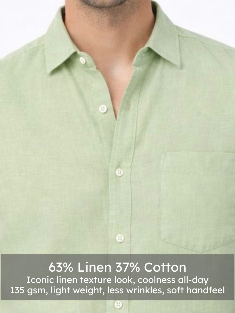 Linen Rich Sage Green  Shirt