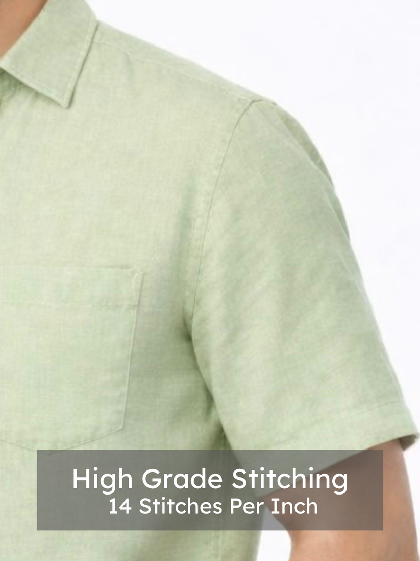 Linen Rich Sage Green  Shirt
