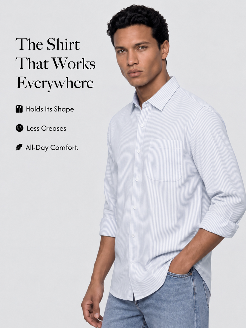 Oxford Grey Striped Shirt