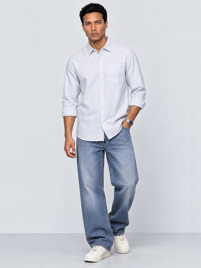 Oxford Grey Striped Shirt