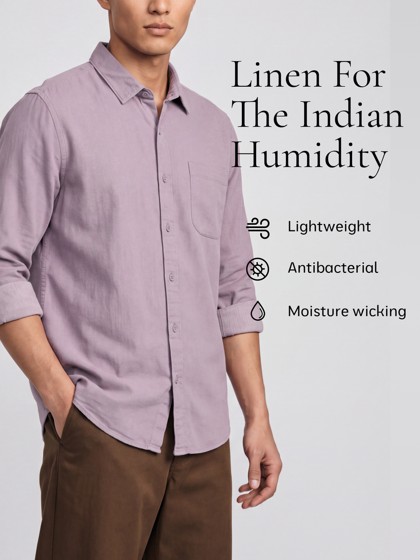 Dusty Mauve Lyocell Linen Shirt