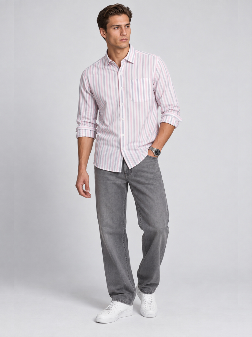 Linen Rich Candy Stripe Shirt