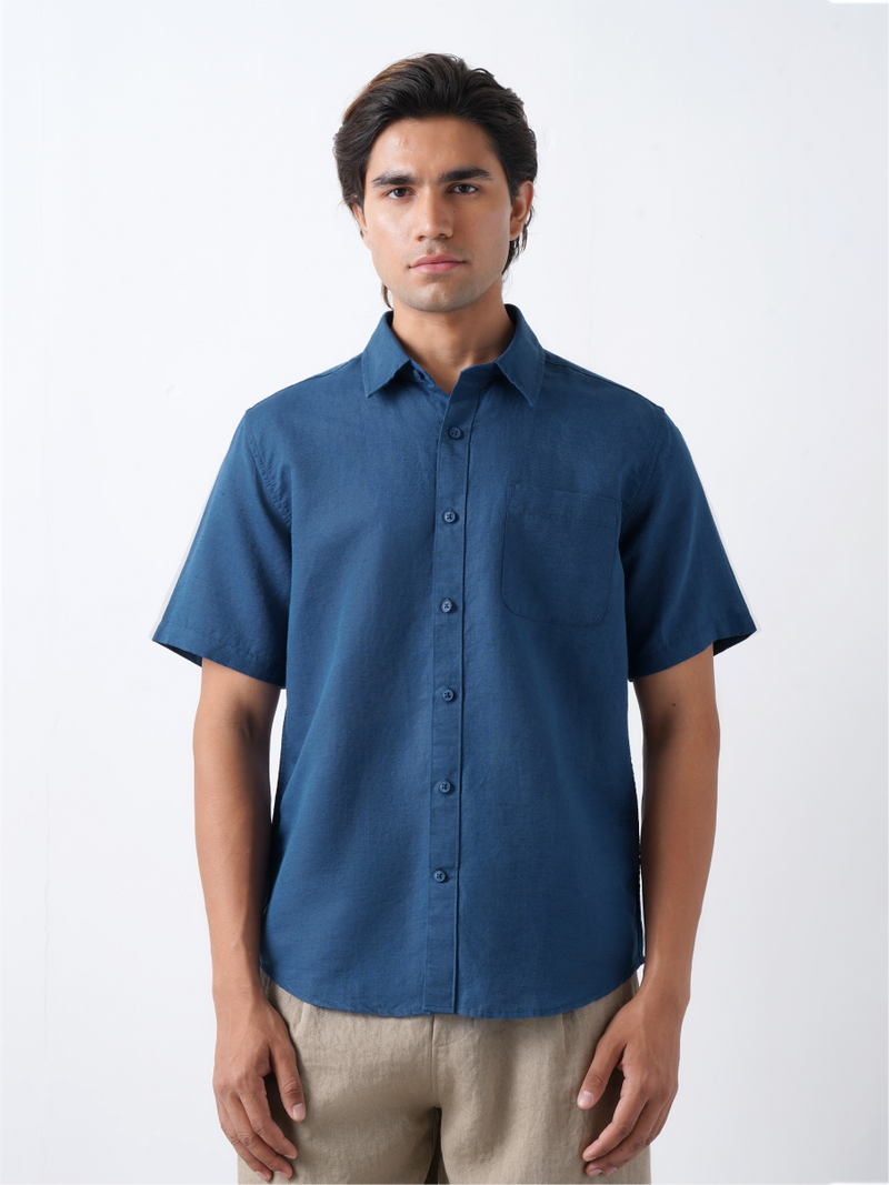 Linen Rich Navy Shirt
