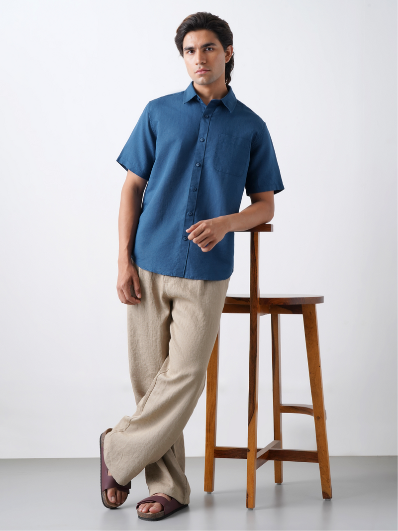 Linen Rich Navy Shirt