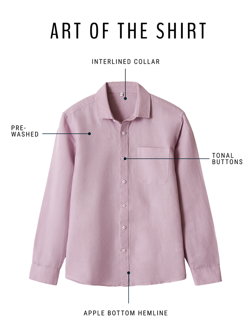 Linen Rich Dawn Pink Shirt